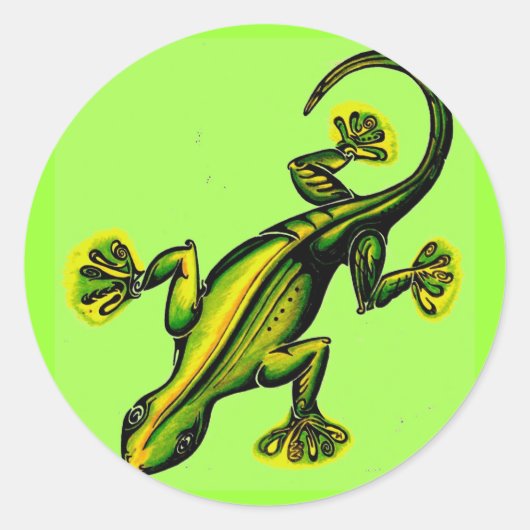 Stikachtige hagedis ronde sticker (Voorkant)