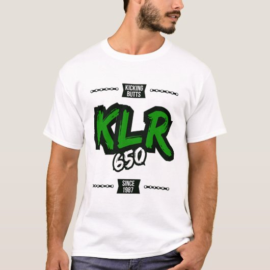 Stikende knopen met de Kawasaki KLR650 T-shirt (Voorkant)