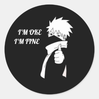 Stiker anime kakashi child ronde sticker
