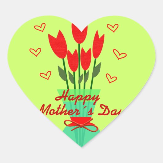 Stiker Heart to Mothers Day Hart Sticker (Voorkant)