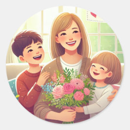 Stikers Happy Mother Day Ronde Sticker
