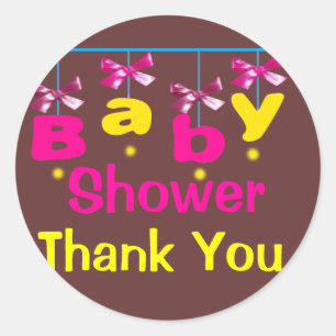 Stiketten op Baby shower Ronde Sticker