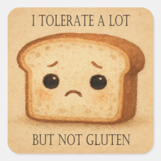 Stikker brood vierkante sticker (Voorkant)