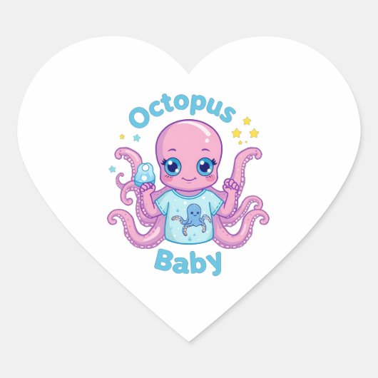 Stikker Hart Octopus Baby Sticker (Voorkant)