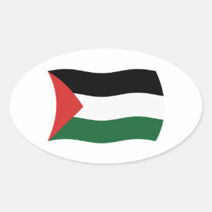 Stikker met vlag van de Palestijnse Autoriteit Ovale Sticker