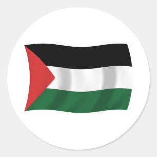 Stikker met vlag van de Palestijnse Autoriteit Ronde Sticker