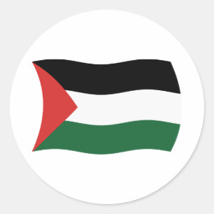Stikker met vlag van de Palestijnse Autoriteit Ronde Sticker