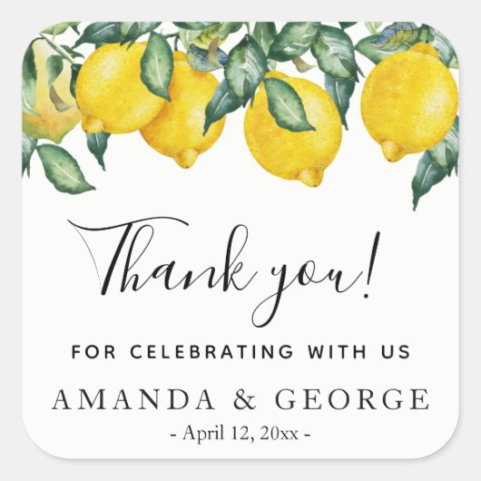 Stikkercitroenen en groene wijnen voor weddenschap vierkante sticker (Voorkant)