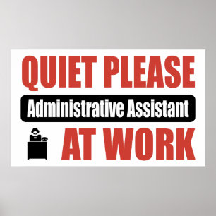 Stil, administratief assistent op het werk poster