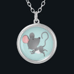 Stil als Cartoon van muizen Cute Animal Zilver Vergulden Ketting<br><div class="desc">Een schattig klein afbeelding van de cartoon tegen een lichtblauwe achtergrond. U kunt de blauwe achtergrond in een andere kleur wijzigen met de achtergrondselecties. Dit is een mooi kindercadeau.</div>