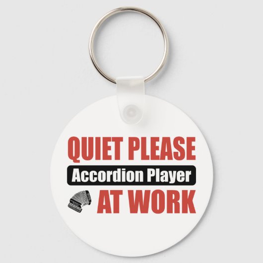 Stil alsjeblieft accordeonspeler op het werk sleutelhanger (Voorkant)