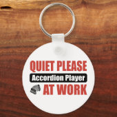 Stil alsjeblieft accordeonspeler op het werk sleutelhanger (Voorkant)