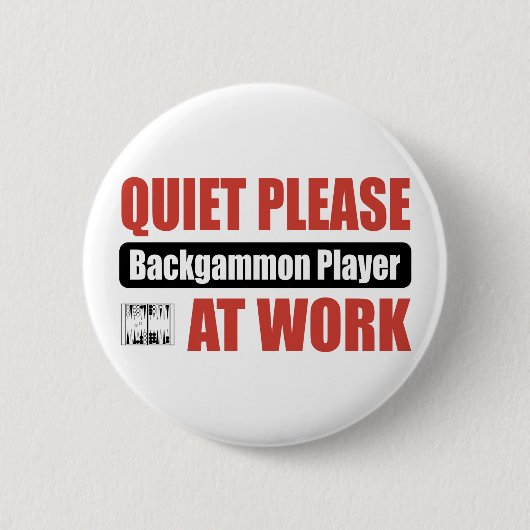 Stil alsjeblieft Backgammon Player op het werk Ronde Button 5,7 Cm (Voorkant)