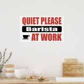 Stil alsjeblieft Barista op het werk Poster (Keuken)