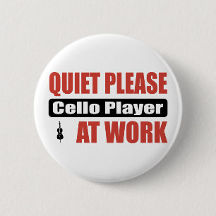 Stil alsjeblieft Cello Player op het werk Ronde Button 5,7 Cm