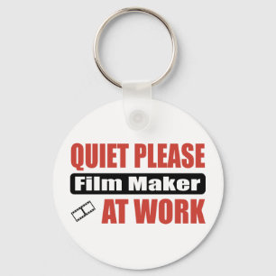Stil alsjeblieft filmmaker op het werk sleutelhanger