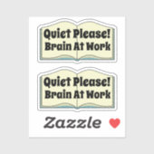 Stil alsjeblieft. Funny Book Quote 2 Piece Sticker (Vel)