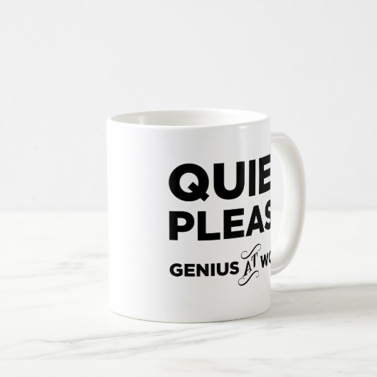 Stil alsjeblieft Genius op het werk Koffiemok (Voorkant rechts)