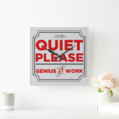 Stil alsjeblieft Genius op het werk Vierkante Klok (Huis)