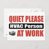 Stil, alsjeblieft: HVAC-persoon op het werk Briefkaart (Voorkant / Achterkant)