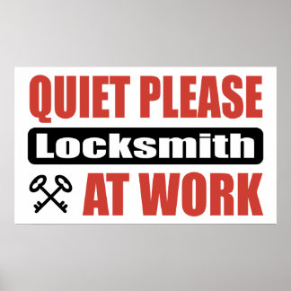 Stil alsjeblieft Locksmith op het werk Poster