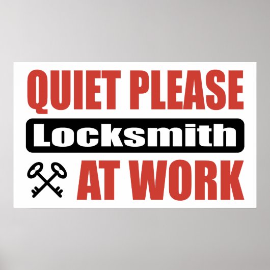 Stil alsjeblieft Locksmith op het werk Poster (Voorkant)