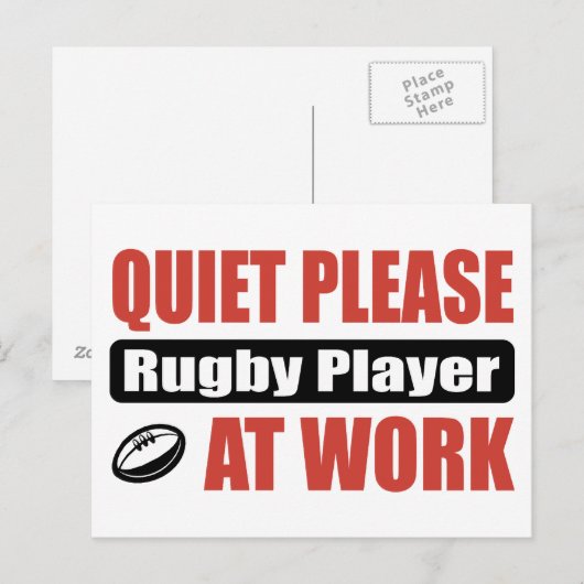 Stil alsjeblieft Rugby Player op Work Briefkaart (Voorkant / Achterkant)