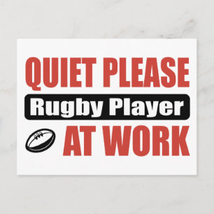 Stil alsjeblieft Rugby Player op Work Briefkaart