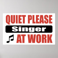 Stil alsjeblieft Singer op het werk