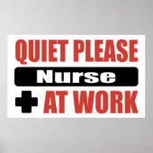 Stil alsjeblieft verpleegster op het werk poster (Voorkant)