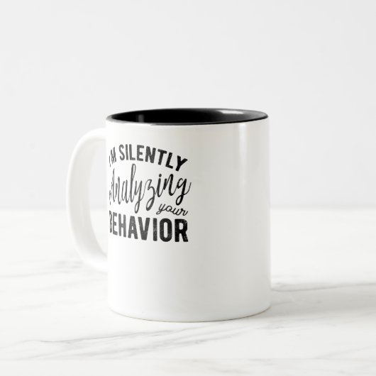 Stil analyseren van uw gedrag tweekleurige koffiemok (Voorkant links)
