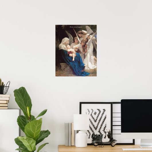 Stil Baby Jesus slaapt Angel Lullaby Script Poster (Thuiskantoor)