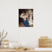 Stil Baby Jesus slaapt Angel Lullaby Script Poster (Keuken)