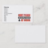 Stil, beveiligingsbewaking op het werk visitekaartje (Voorkant / Achterkant)