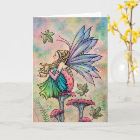 Stil contemplaar Fairy Art van Molly Harrison Kaart (Gele Bloem)