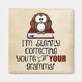 Stil corrigeren van je Grammar Sarcastic Owl Magneet