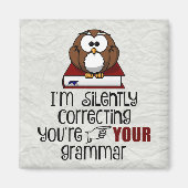 Stil corrigeren van je Grammar Sarcastic Owl Magneet (Voorkant)
