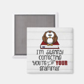 Stil corrigeren van je Grammar Sarcastic Owl Magneet (Voorkant / Achterkant)