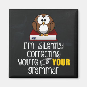 Stil corrigeren van je Grammar Sarcastic Owl Magneet