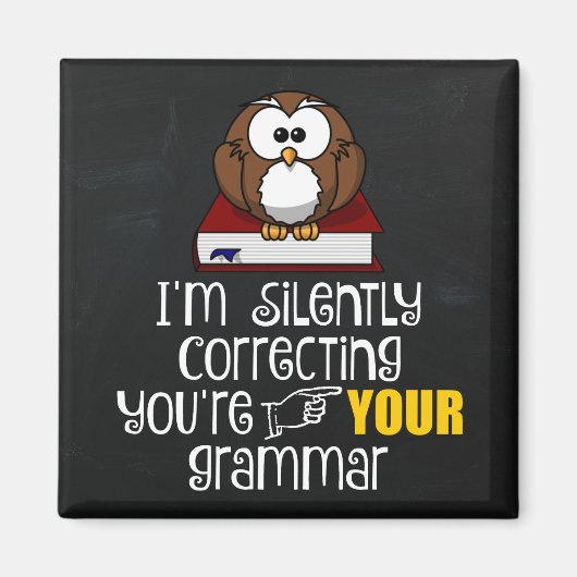 Stil corrigeren van je Grammar Sarcastic Owl Magneet (Voorkant)