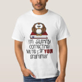 Stil corrigeren van je Grammar Sarcastic Owl T-shirt (Voorkant)