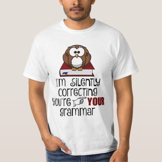 Stil corrigeren van je Grammar Sarcastic Owl T-shirt (Voorkant)