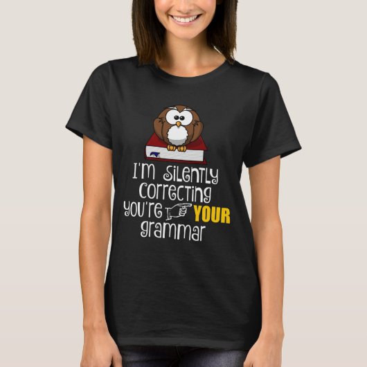 Stil corrigeren van je Grammar Sarcastic Owl T-shirt (Voorkant)