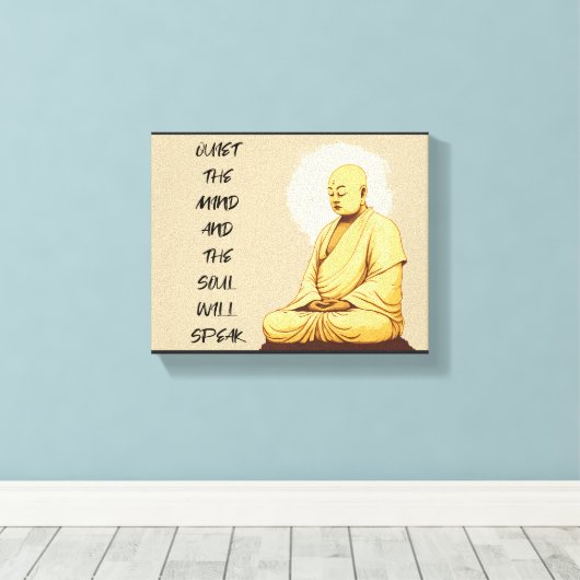 Stil de geest en de soep spreekt MONK Canvas Afdruk (Insitu (Houten vloer))