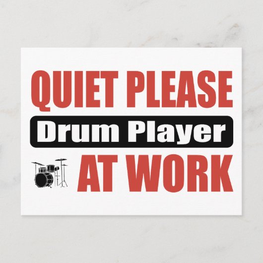 Stil, drumspeler op het werk briefkaart (Voorkant)