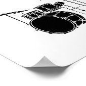 Stil, drumspeler op het werk poster (Hoek)