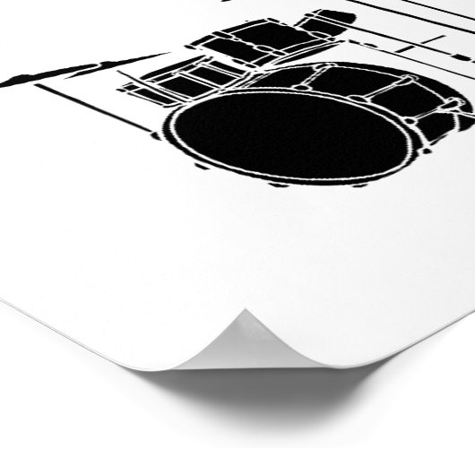 Stil, drumspeler op het werk poster (Hoek)