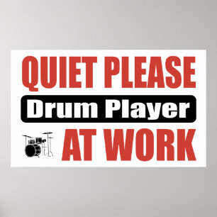 Stil, drumspeler op het werk poster