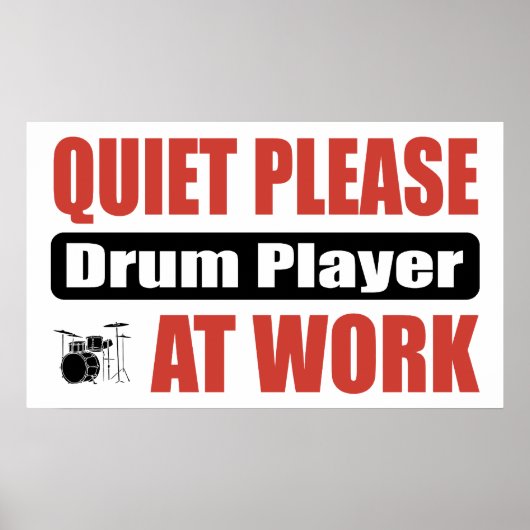 Stil, drumspeler op het werk poster (Voorkant)