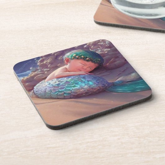 Stil een doei zeemeermin bier onderzetter (Linkerzijde)